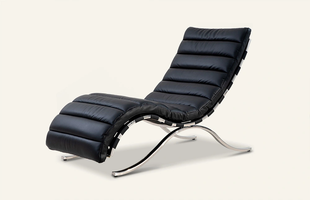 Eternel Black Leather relaxing Chair with Stainless Steel Base MY172 1