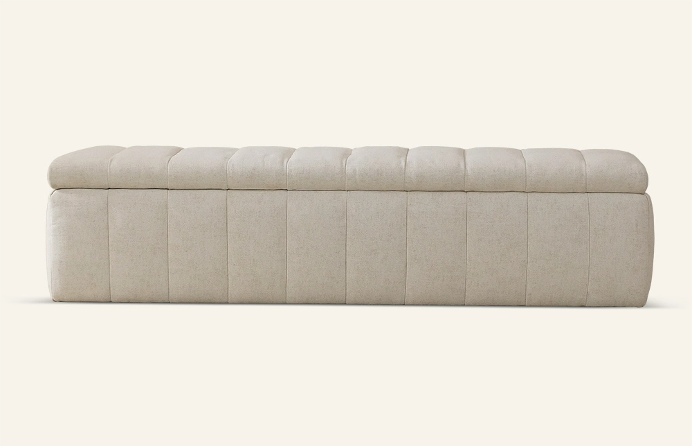 Moderne witte stoffen opbergbank MY25 1