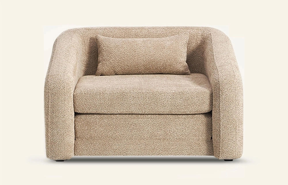 Agile White Fabric Sleeper Sofá-cama individual cadeira M156B 1
