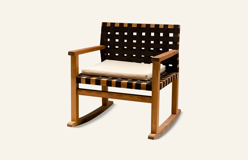 Trapani teak lignea Texta gestatio Cathedra Patio cum Cushion HC46 1
