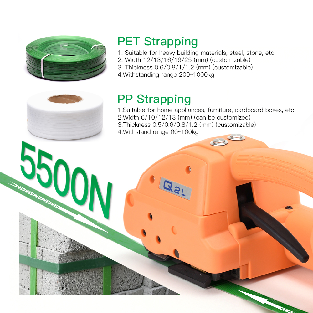 Outil de cerclage automatique de la batterie automatique de traction élevée pour l'utilisation de PP / PET 7