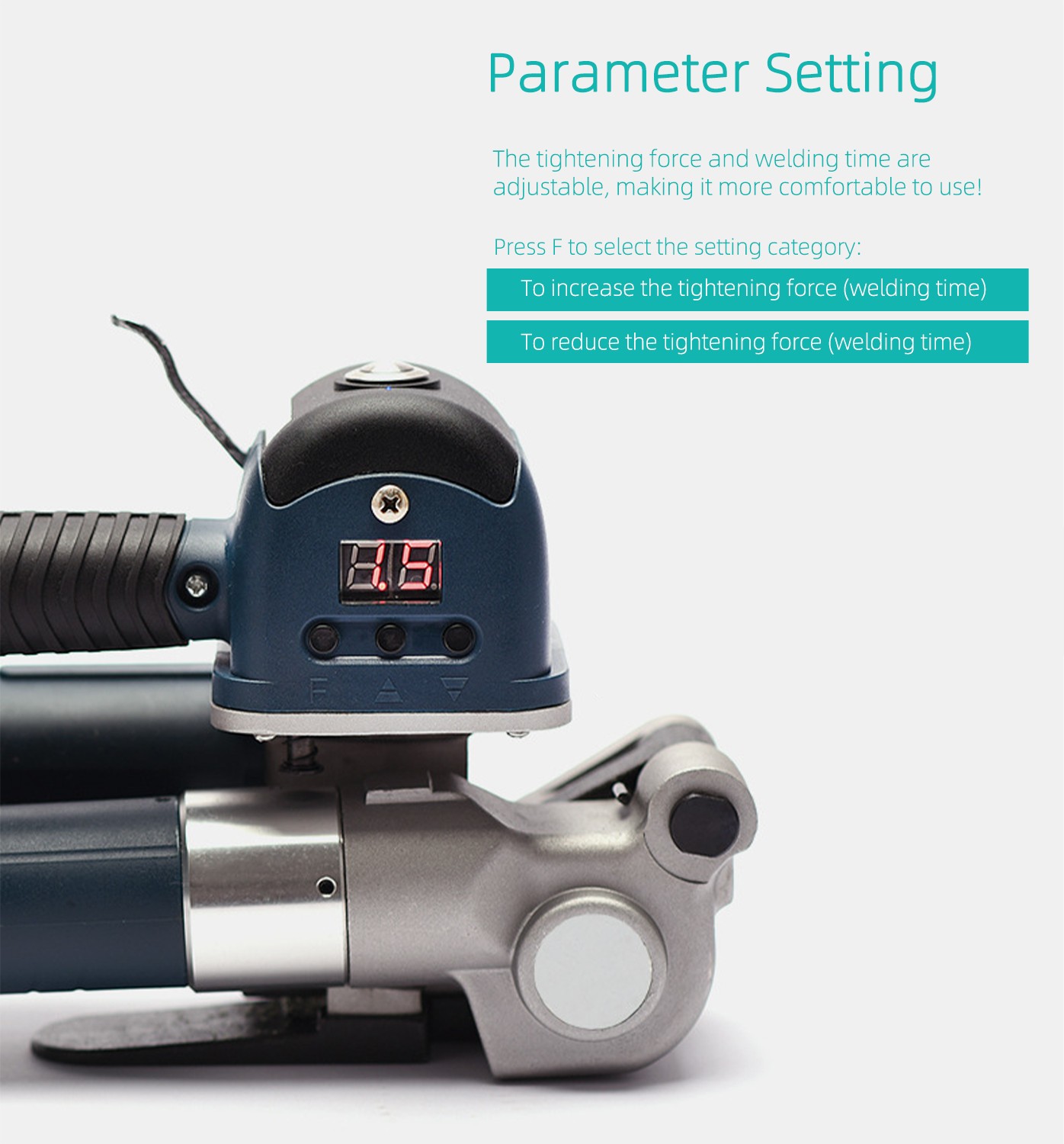 16-19mm PET/PPストラップテープ用の自動パッキング溶接電気ハンドヘルドストラップマシン 12