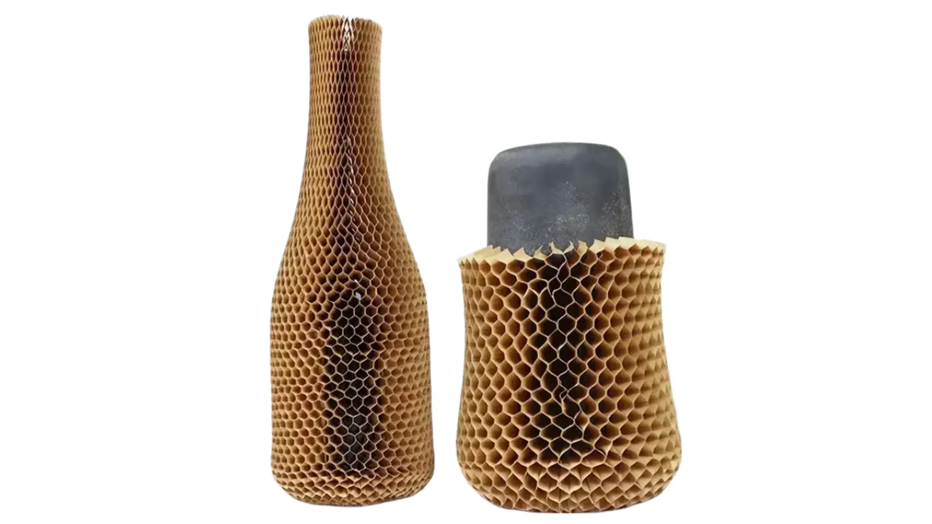 Manche en papier en nid d'abeille pour bouteilles de vin rouge emballage de protection 1