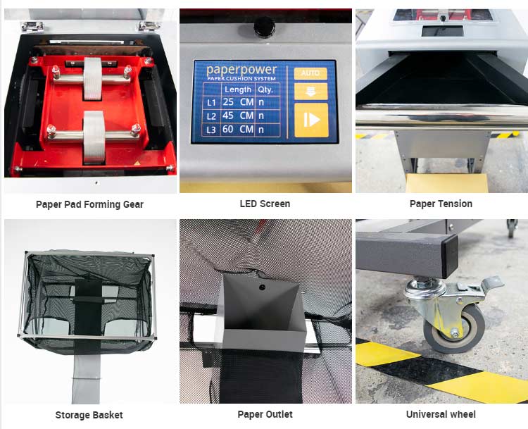 Smart Paper industrial Void Fill Machine Taille 131 * 91 * 237cm Système d'emballage de protection en papier kraft ppo-3 14