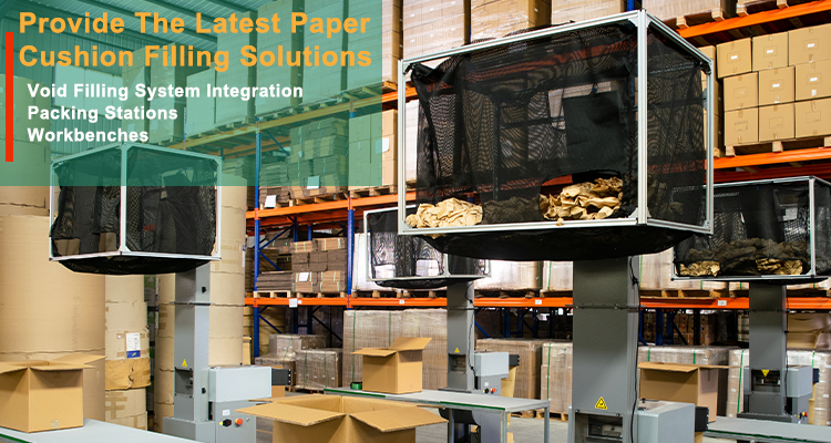 Smart Paper industrial Void Fill Machine Taille 131 * 91 * 237cm Système d'emballage de protection en papier kraft ppo-3 8