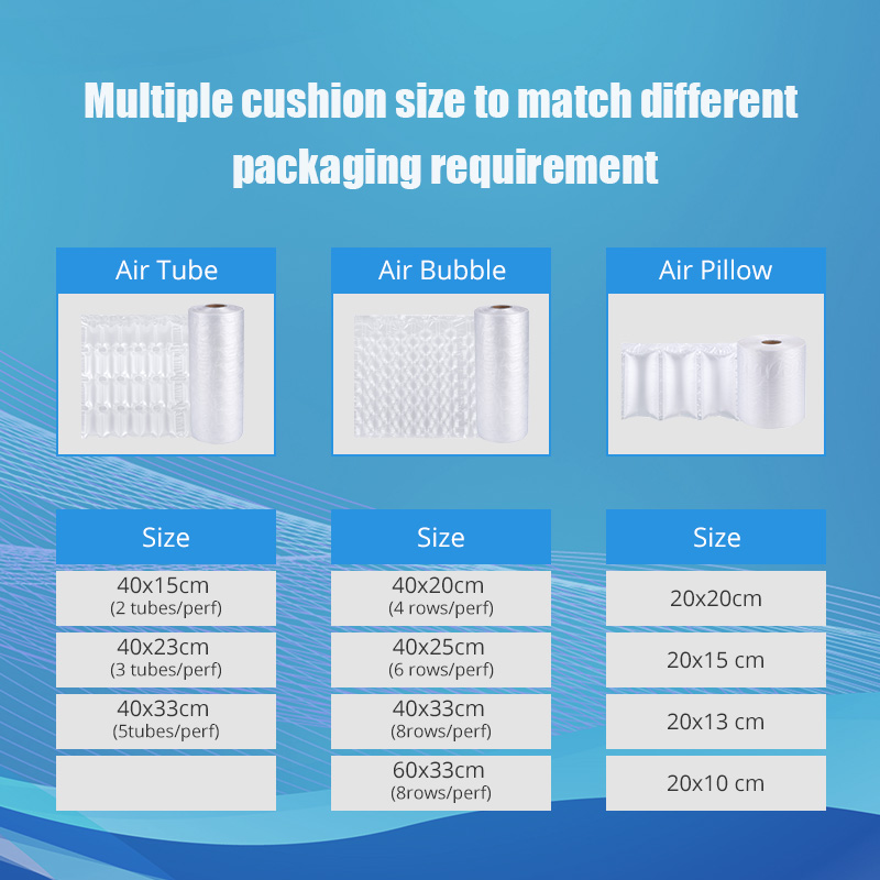 inflatable air bubble film packaging