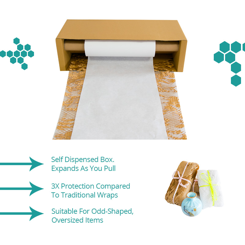 نوع مربع الجملة نوع العسل الموزع ورقة Kraft Paper Cushion الشركة المصن 4