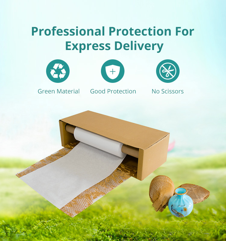 70gsm 80gsm Brun Brun Kraft Roll Cushion Wrap Paper d'emballage en nid d'abeille 8
