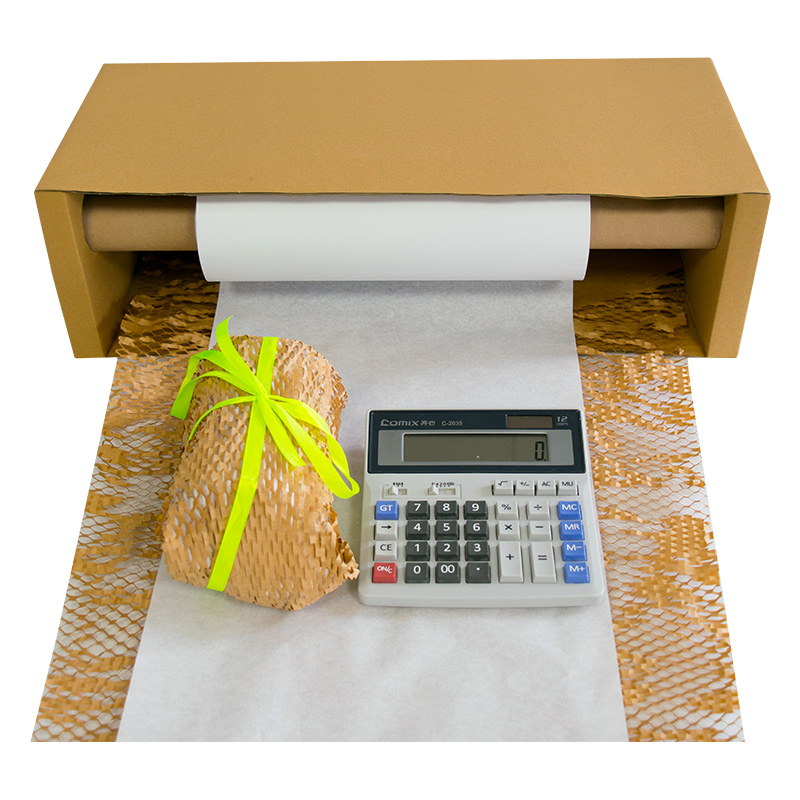 Protección de envío Kraft Roll Dispenser Empacado de cartón Papel de envoltura de panal 2