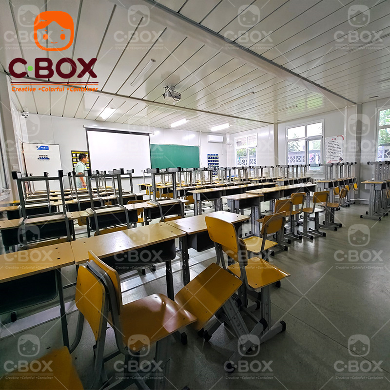 Contenedor plano sostenible para aulas escolares 4