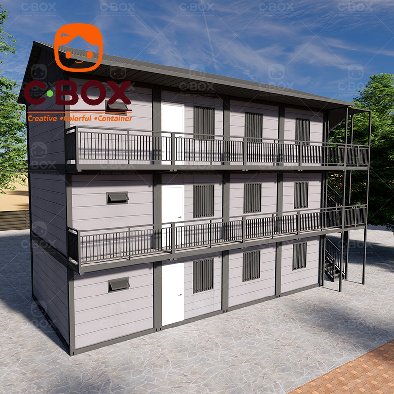 Solución de vivienda prefabricada de 3 pisos para dormitorios y construcción 6