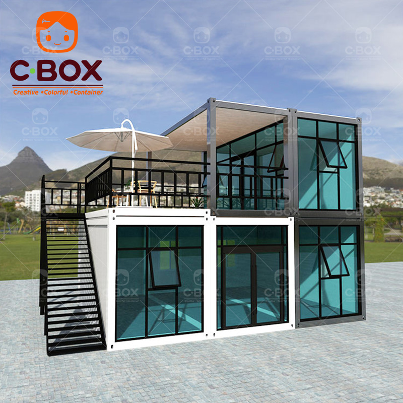 Kit Rumah Kontainer Prefabrikasi Rumah Modular dengan Balkon 1
