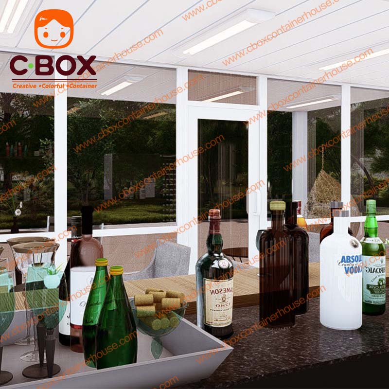 prefab container house bar