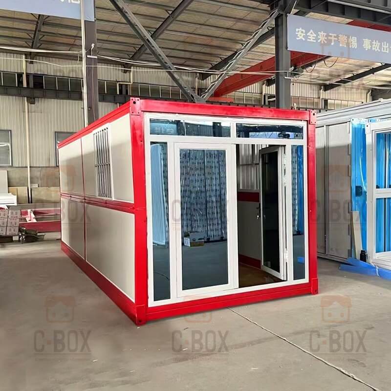 Red Foldable Glass Wall Container House Italy 2