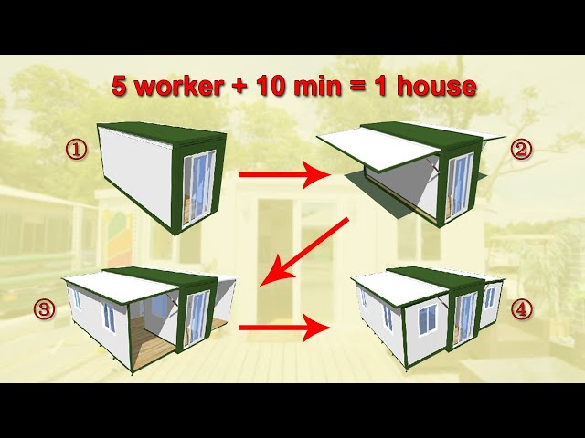 ¿Cómo ensamblar rápidamente la casa de contenedores con dormitorio y sala de estar?