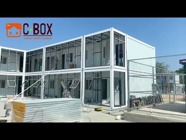 مكتب حاوية Cbox مع جدار زجاجي - النهار والليل