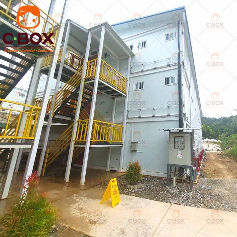 Casa de contenedores de 3 pisos para alojamiento de campamento minero 3