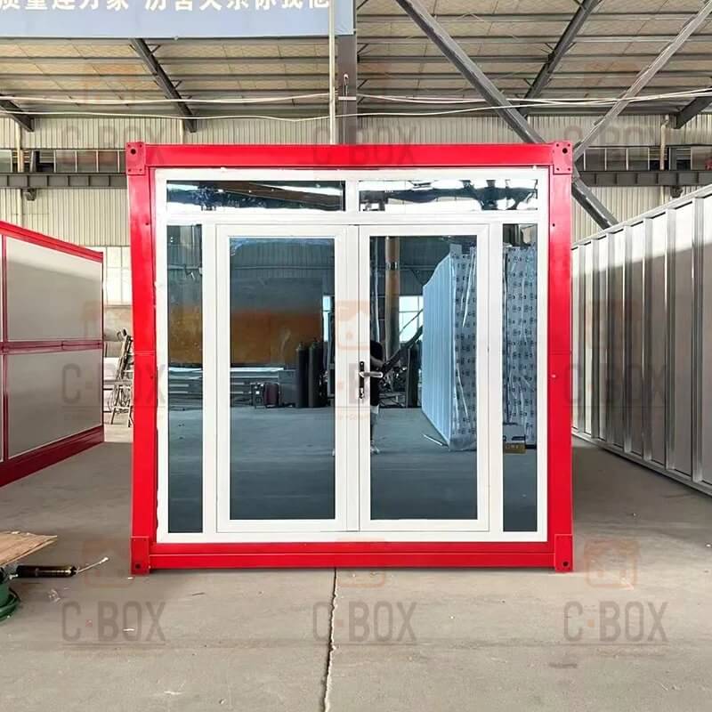 Red Foldable Glass Wall Container House Italy 4