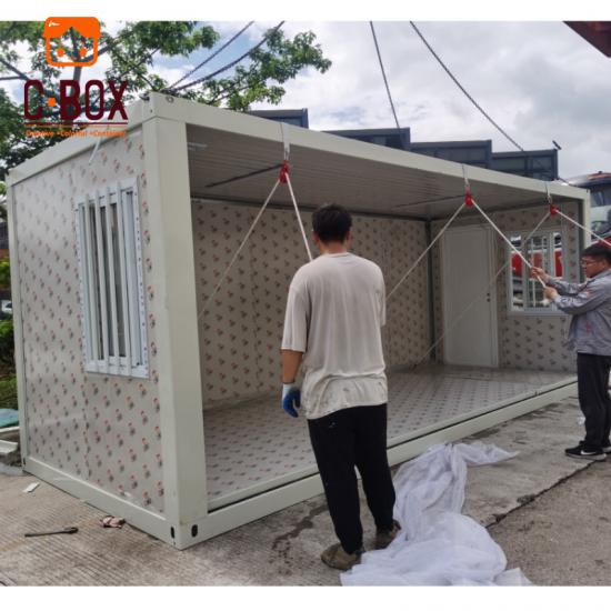 Casa de contenedor de paquete plano de dormitorios modulares plegables 4