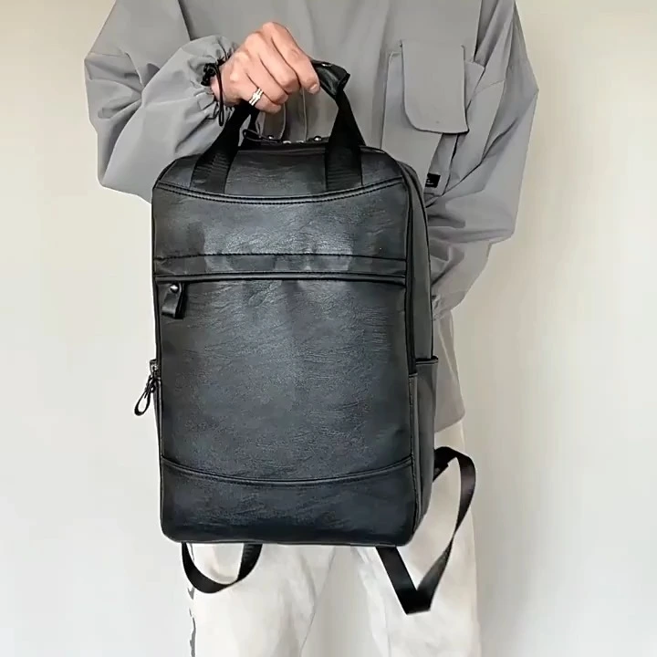 Zaino maschile di grandi dimensioni business per laptop in pelle per laptop zaino da viaggio alla moda 1