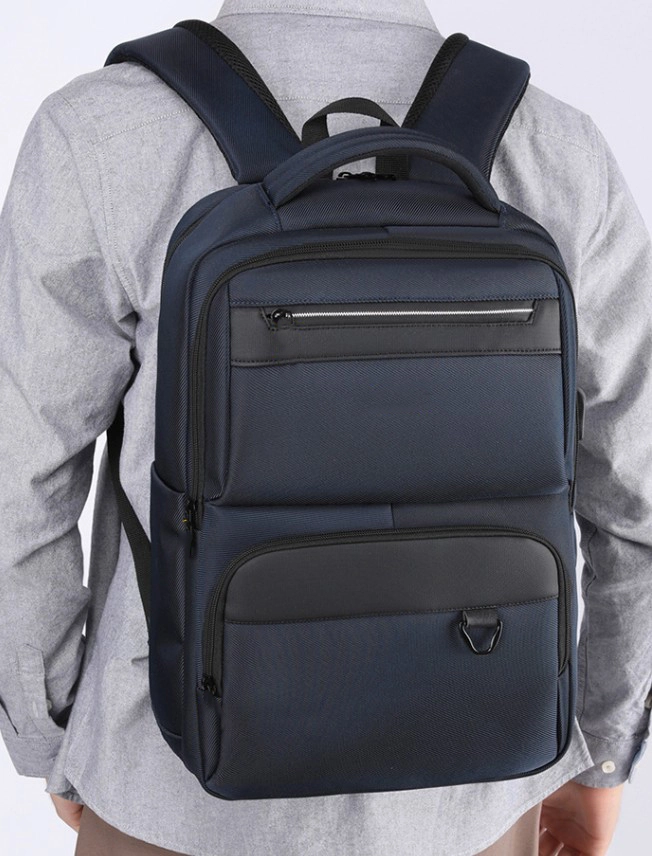 Mochila de negócios multi-camada de ombro duplo, bolsa escolar casual, viagem de negócios de grande capacidade e bolsa de computador de viagem 1
