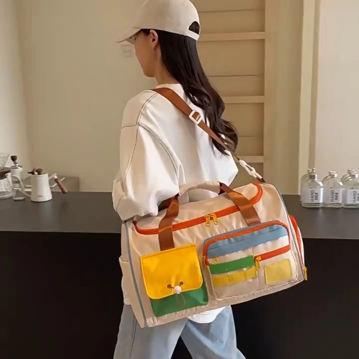حقيبة اللياقة البدنية ذات السعة الكبرى غير الرسمية ، حقيبة سفر منفصلة وبلبًا لرحلات قصيرة 1