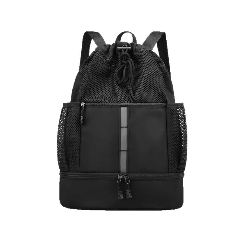 Dry and Wet Separation Large-capacity Sports Backpack, Swimming Drawstring Basketball Dual-shoulder Bag 1