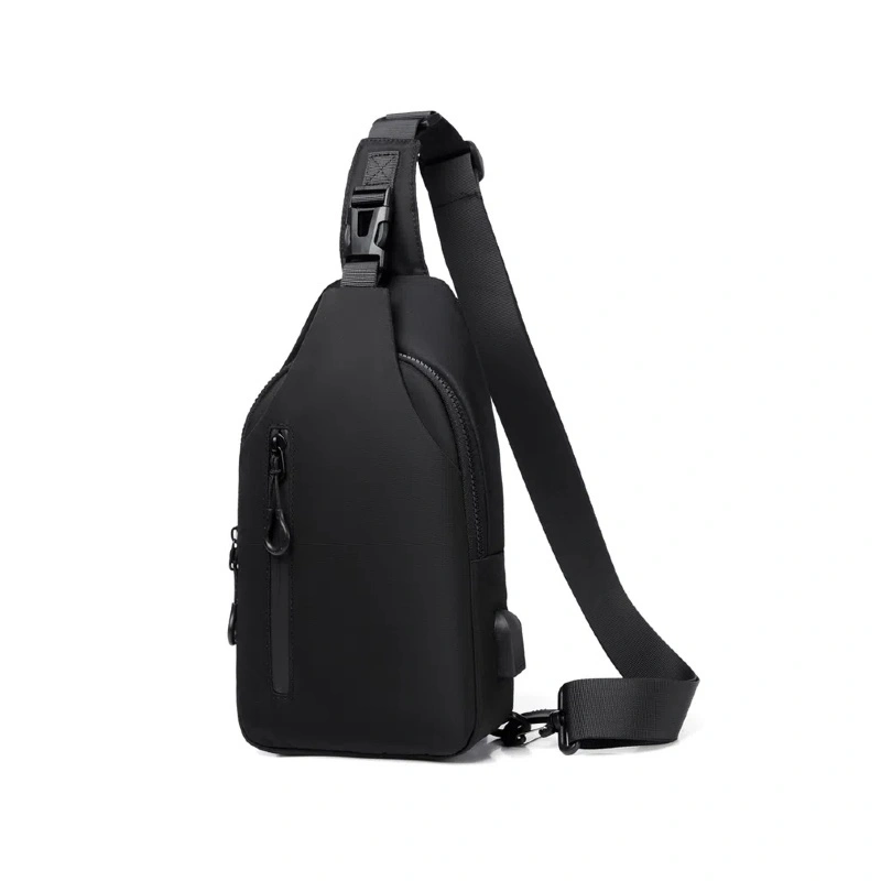 Un sac croisé de grande capacité avec USB, un sac à poitrine élégant et fonctionnel avec un design unique 1