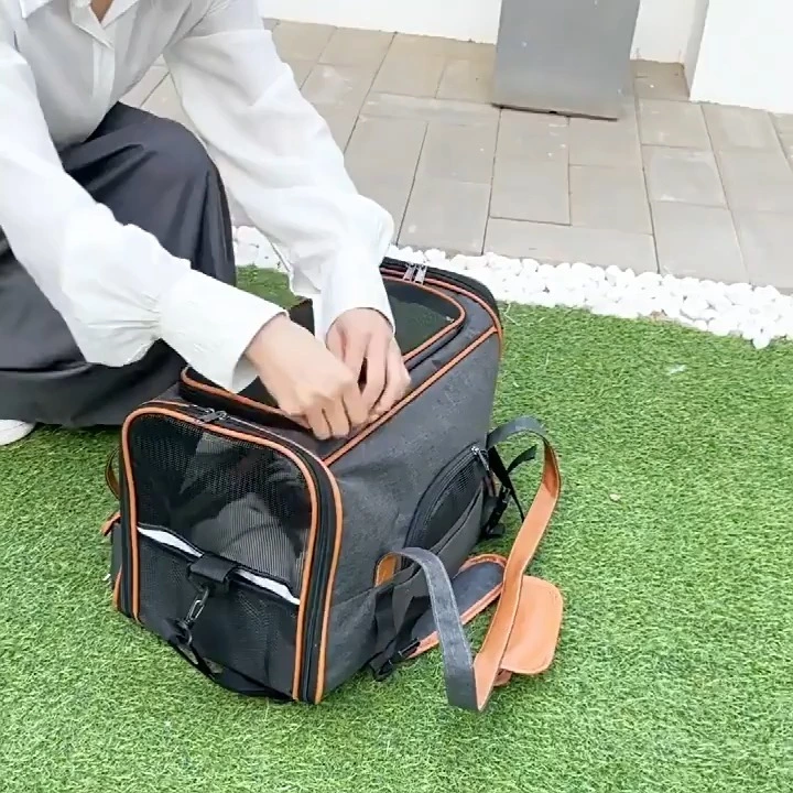 Bolsa de estimação pequena dobrável, bolsa de estimação portátil respirável montada em carros, bolsa de viagem portátil portátil de grande capacidade 1