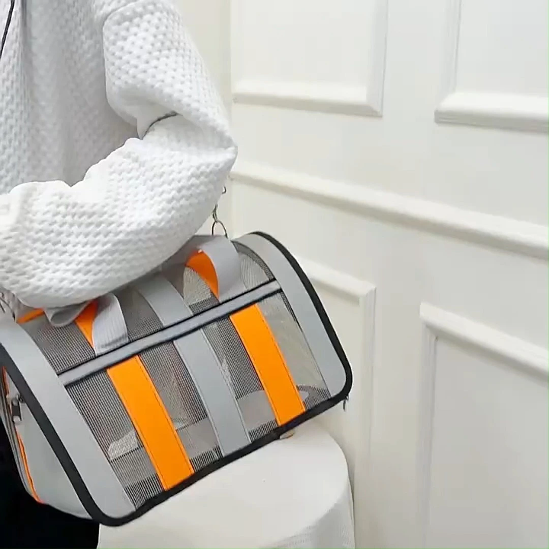 Portable and Convenient Cross-body Pet Bag, Breathable Folding cat Bag, Large-capacity Waterproof Pet Bag 1