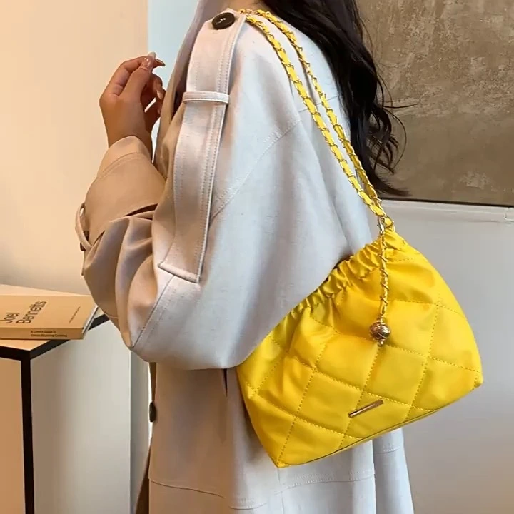 Nouveaux sacs de femmes à la mode et à la mode, sacs à bandoulière à carreaux décontractés, sacs à bandoulière à chaîne solide 1