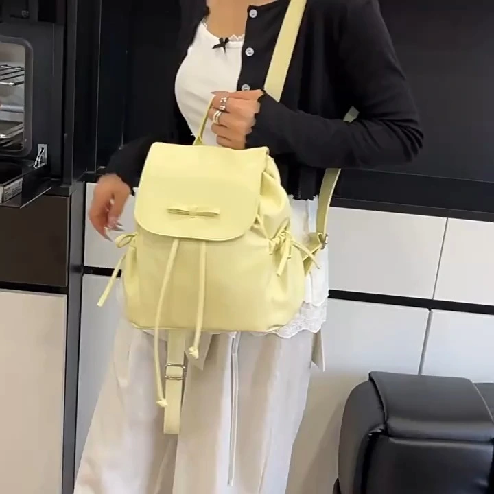 Korean-style Plain-color Backpack, New Trendy and Versatile Small-sized Backpack, Fashionable Backpack 1