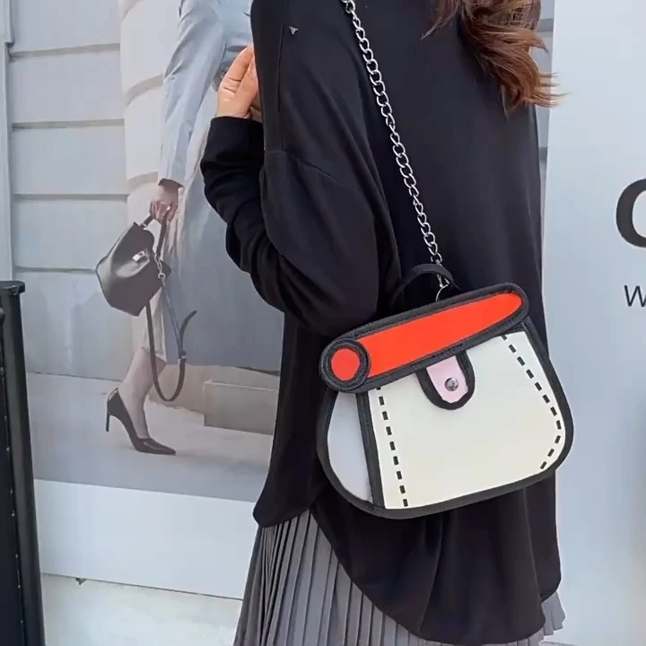Süße Design-Crossbody-Tasche, farblich abgestimmte Patchwork-gedruckte Nylon-Tasche, elegante und lässige Umhängetasche 1
