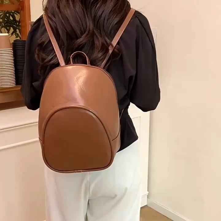 Korean Version of Niche-style Backpacks, Large-capacity Casual and Simple Backpacks, Versatile Student Soft Leather Schoolbag 1