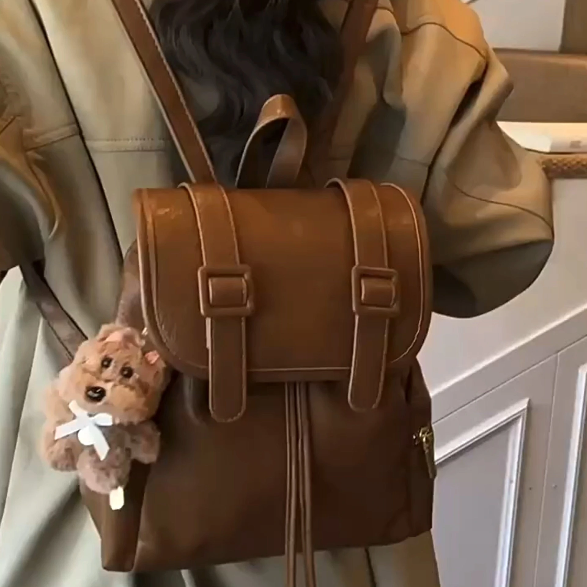 Vintage Versatile Women's Backpack, High-end Texture Schoolbag, Casual Double-shoulder Backpack 1