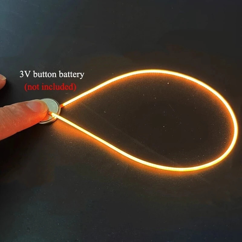 Iluminación de sonrisa 400leds/m 1 mm 3v 3V Flexible Ultra Slim Cob Strip Light 1