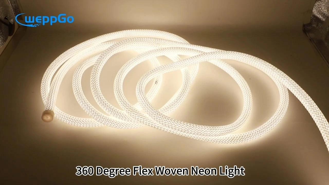 Iluminación de la sonrisa 15 mm 360 grados Reticulada cuerda trenzada tira de neón luz 1