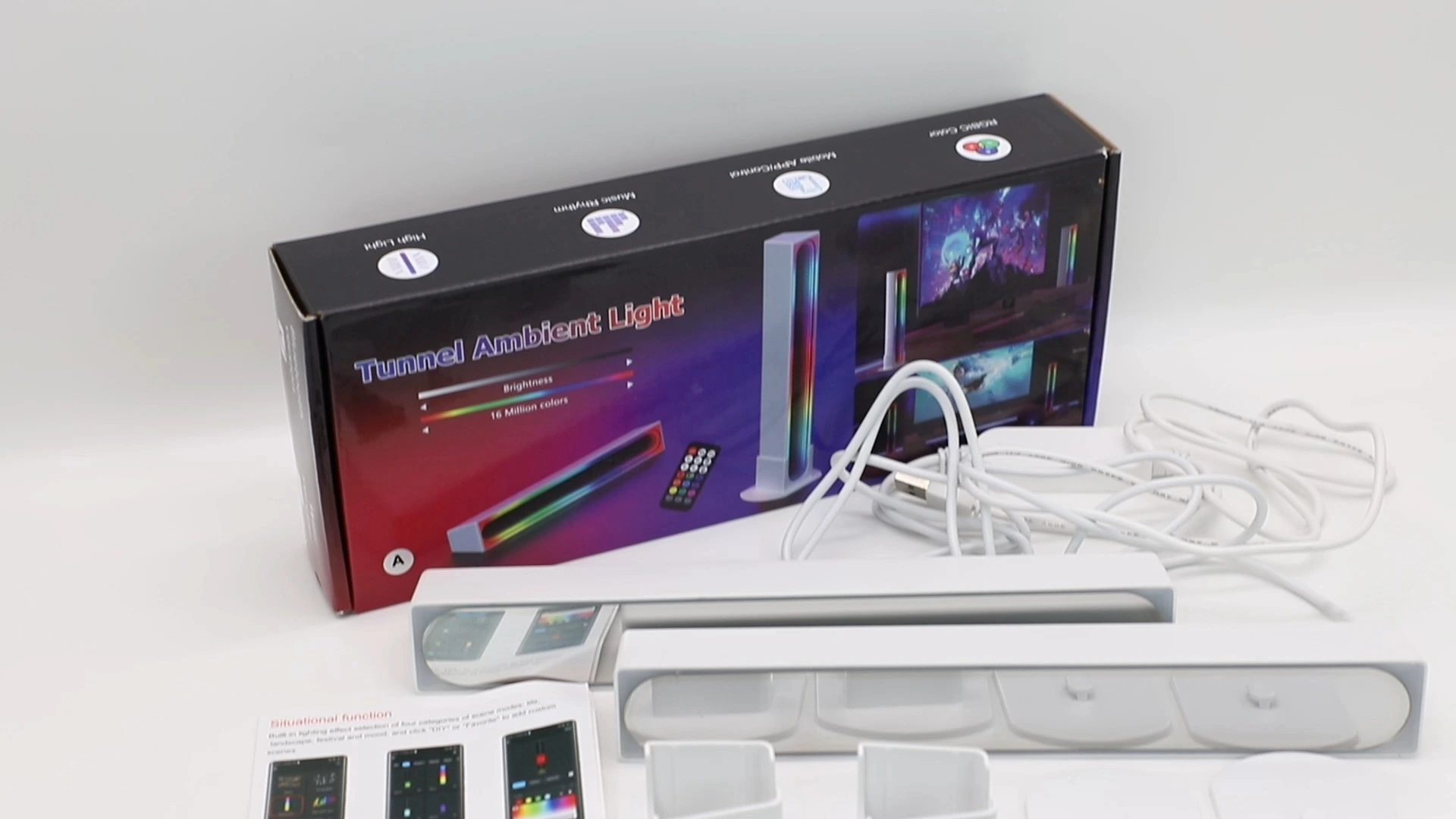 Iluminación de la sonrisa rgb música sincronización de color cambiando las luces de soporte controlado con sonido con la aplicación LEDTM RHYTM RECARGABLE 1