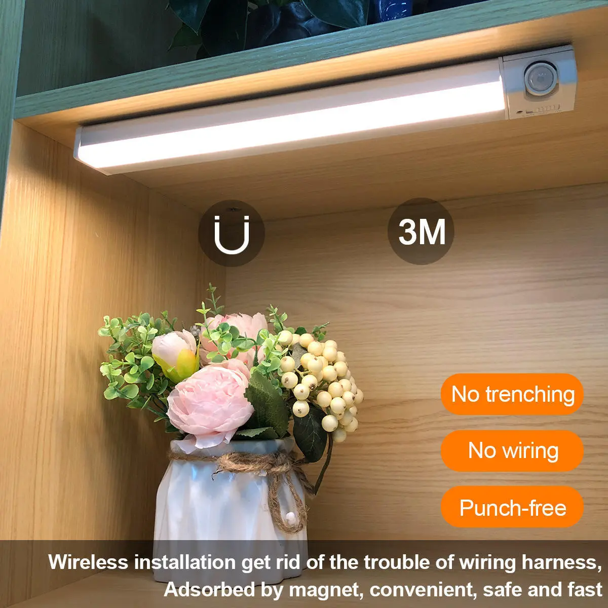 Éclairage d'armoire rechargeable Smile Lighting de 30 cm 1