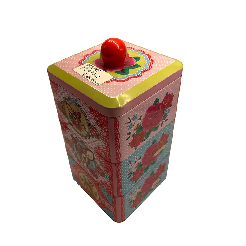 Fuhan Metal Rectangular Biscuit Tin L110*W110*H195mmsuppliers 2