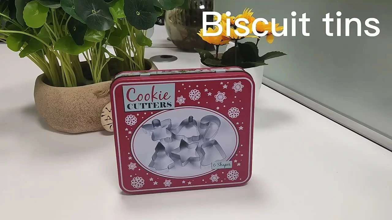Rectangular Hinge Metal Tin Box for Cookie Cutters Packaging 1