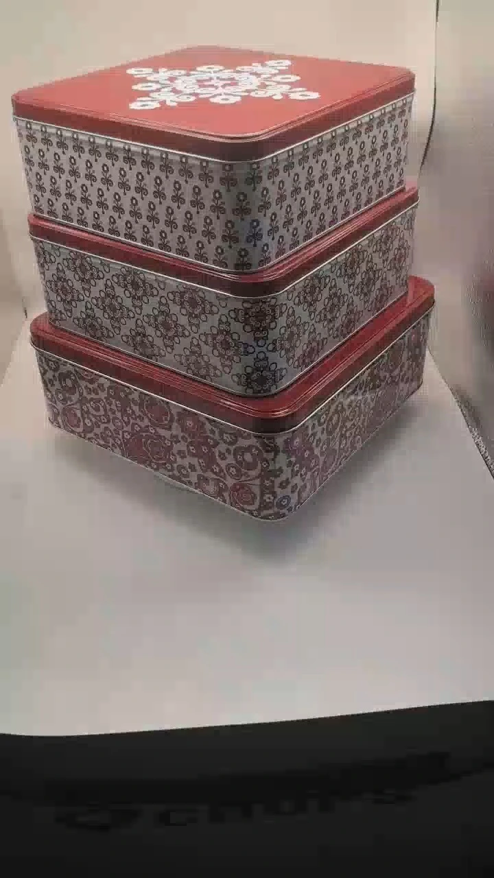 Square Cake Tins Set of 3 - Storage Box Containers 1