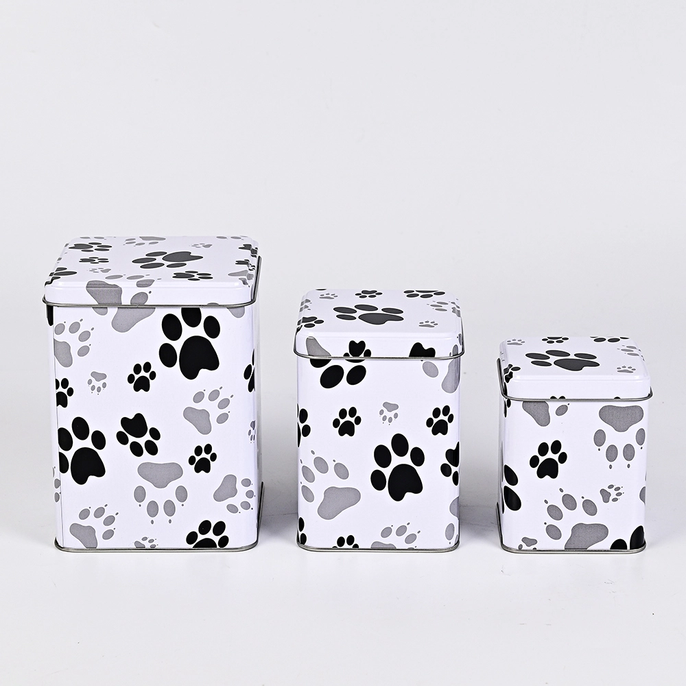 Urnas de hojalata cuadradas en miniatura para cenizas, pequeñas cajas de cremación de metal para gatos y perros, juego de 3 urnas conmemorativas para cenizas de mascotas, recuerdo de la pérdida de una mascota. 1