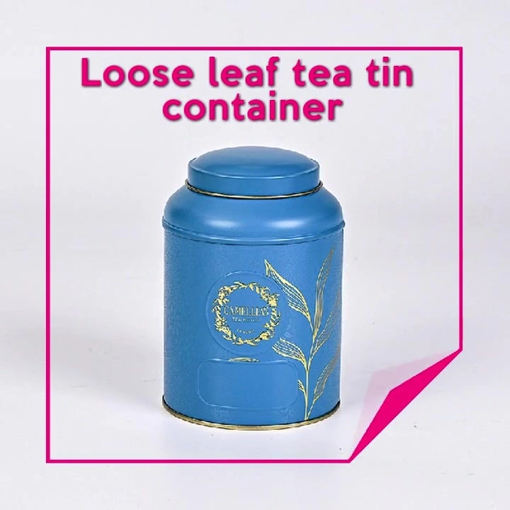 Round Airtight Tin Canister – Premium Loose Leaf Tea Storage Container 1