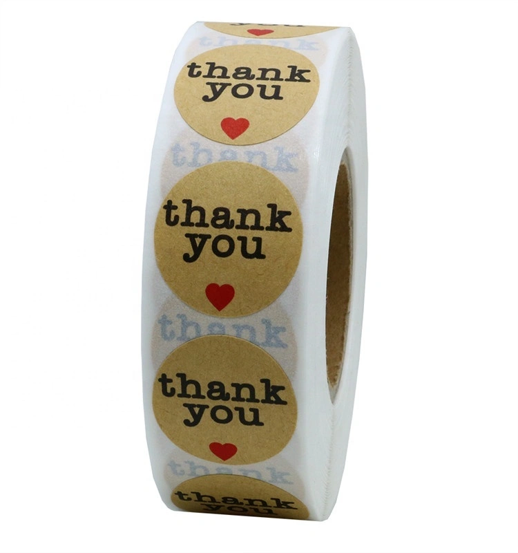 Hybsk Kraft Thank You Stickers with Red 1