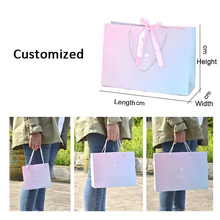Welm handle kraft paper bags no handles for business for gift shopping 3