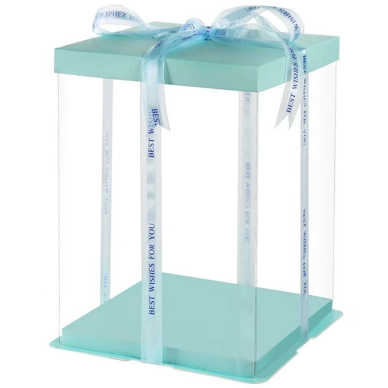 Transparent PET Plastic Clear Decorative  Square Cake Box 1