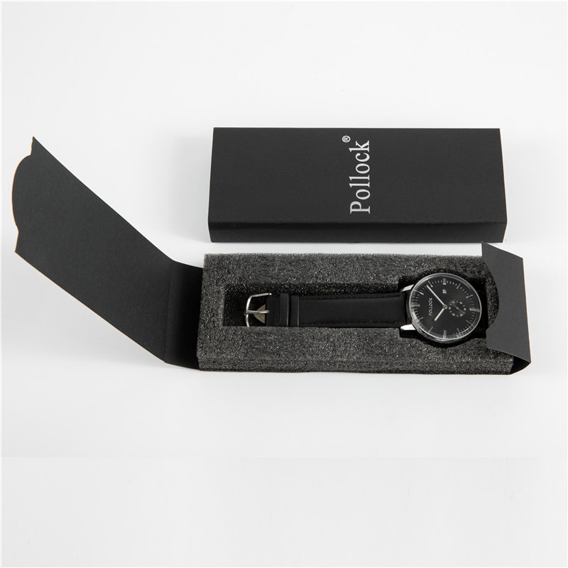 Fashion Style Black Paper Gift Watch Box with Custom Logo 4