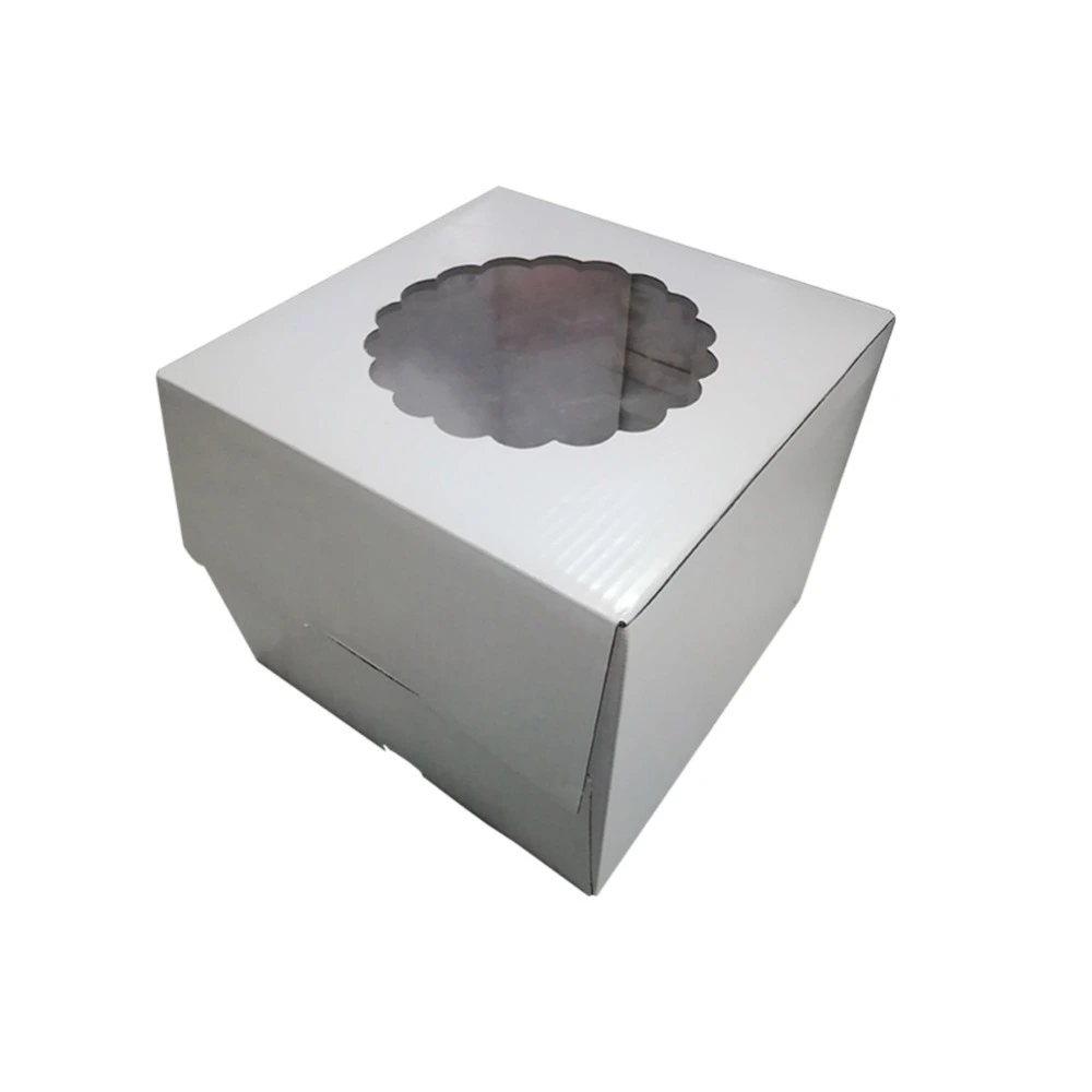 White Board Birthday Paper Cake Packing Box With Display Window 1