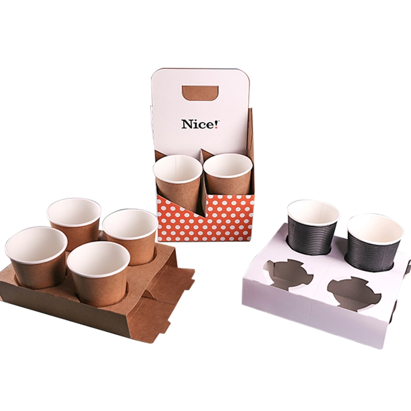 Taking Away Paper Cup Holder Tray Custom Disposable Paper Cup 1